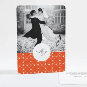 Remerciements mariage Elegant lys couronne*Faire-part Elégant Hot