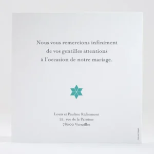 Remerciements mariage Etoiles scandinaves*Faire-part Elégant Hot
