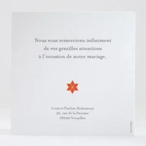 Remerciements mariage Etoiles scandinaves*Faire-part Elégant Hot