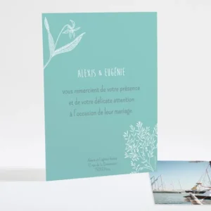 Remerciements mariage Feuillage chic*Faire-part Elégant Outlet