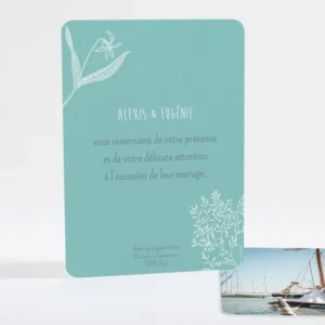 Remerciements mariage Feuillage chic*Faire-part Elégant Outlet