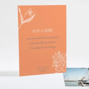Remerciements mariage Feuillage chic*Faire-part Elégant Outlet