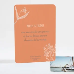 Remerciements mariage Feuillage chic*Faire-part Elégant Outlet