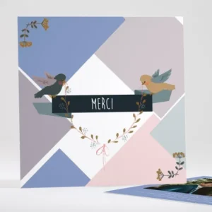 Remerciements mariage Gazouillis*Faire-part Elégant New