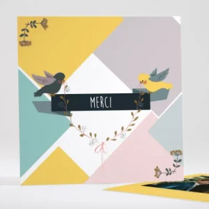 Remerciements mariage Gazouillis*Faire-part Elégant New