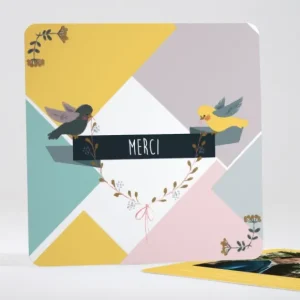 Remerciements mariage Gazouillis*Faire-part Elégant New