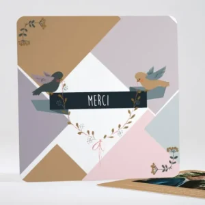 Remerciements mariage Gazouillis*Faire-part Elégant New
