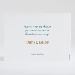Remerciements mariage Geometrique*Faire-part Elégant New
