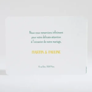 Remerciements mariage Geometrique*Faire-part Elégant New