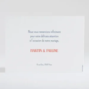 Remerciements mariage Geometrique*Faire-part Elégant New