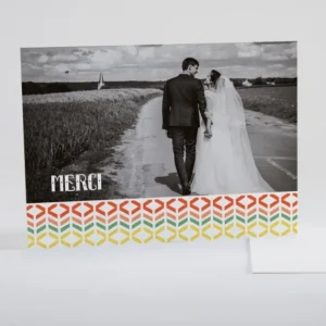 Remerciements mariage Geometrique*Faire-part Elégant New