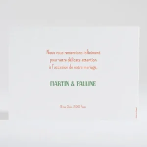 Remerciements mariage Geometrique*Faire-part Elégant New