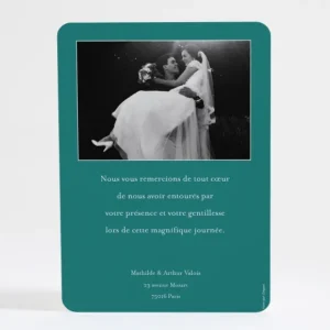 Remerciements mariage Initiale bouquet*Faire-part Elégant Outlet
