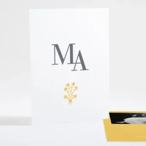 Remerciements mariage Initiale bouquet*Faire-part Elégant Outlet