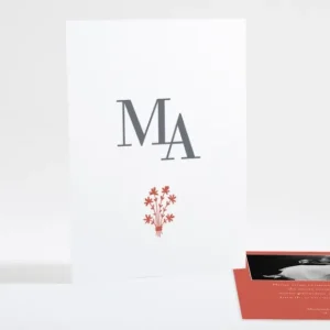 Remerciements mariage Initiale bouquet*Faire-part Elégant Outlet