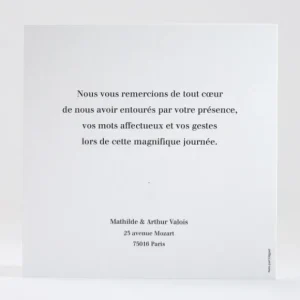 Remerciements mariage Innocence*Faire-part Elégant Online