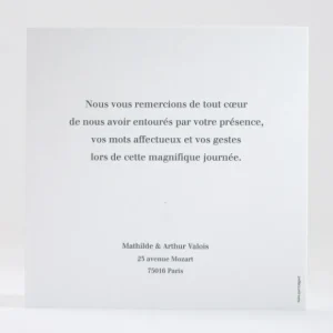 Remerciements mariage Innocence*Faire-part Elégant Online