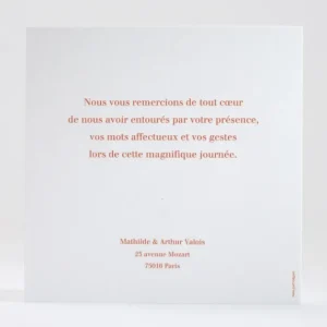 Remerciements mariage Innocence*Faire-part Elégant Online