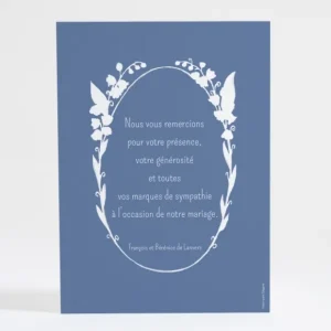 Remerciements mariage Jolie couronne de fleurs blanches*Faire-part Elégant Online