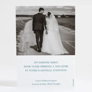 Remerciements mariage Joli sourire*Faire-part Elégant Hot
