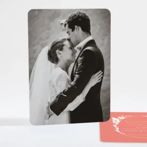 Remerciements mariage Jolie couronne de fleurs blanches*Faire-part Elégant Online