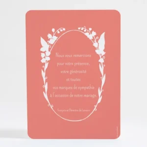 Remerciements mariage Jolie couronne de fleurs blanches*Faire-part Elégant Online