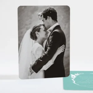 Remerciements mariage Jolie couronne de fleurs blanches*Faire-part Elégant Online
