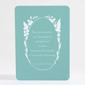 Remerciements mariage Jolie couronne de fleurs blanches*Faire-part Elégant Online