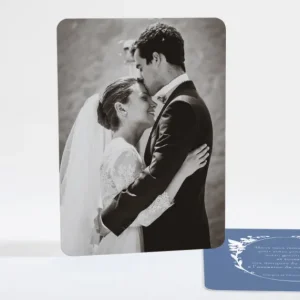 Remerciements mariage Jolie couronne de fleurs blanches*Faire-part Elégant Online