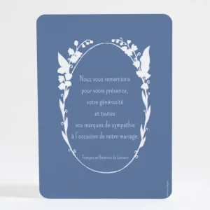 Remerciements mariage Jolie couronne de fleurs blanches*Faire-part Elégant Online