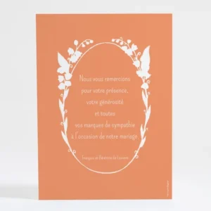 Remerciements mariage Jolie couronne de fleurs blanches*Faire-part Elégant Online