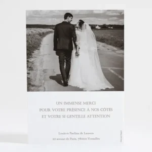 Remerciements mariage Joli sourire*Faire-part Elégant Hot