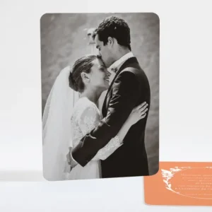 Remerciements mariage Jolie couronne de fleurs blanches*Faire-part Elégant Online
