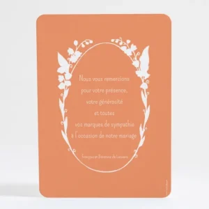 Remerciements mariage Jolie couronne de fleurs blanches*Faire-part Elégant Online