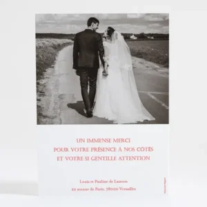 Remerciements mariage Joli sourire*Faire-part Elégant Hot
