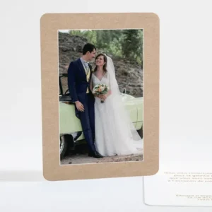 Remerciements mariage Kraft classique*Faire-part Elégant Sale