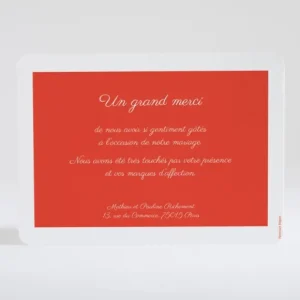 Remerciements mariage Liberty groseille*Faire-part Elégant Outlet