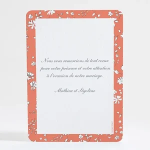 Remerciements mariage Liberty elegant*Faire-part Elégant Outlet
