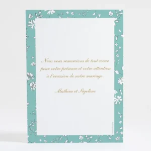 Remerciements mariage Liberty elegant*Faire-part Elégant Outlet