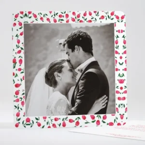 Remerciements mariage Liberty framboises*Faire-part Elégant Discount