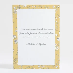 Remerciements mariage Liberty elegant*Faire-part Elégant Outlet
