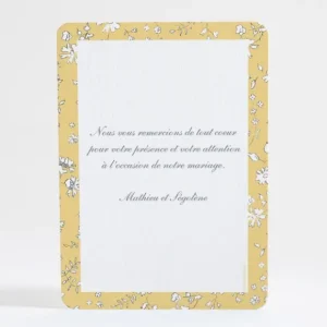 Remerciements mariage Liberty elegant*Faire-part Elégant Outlet