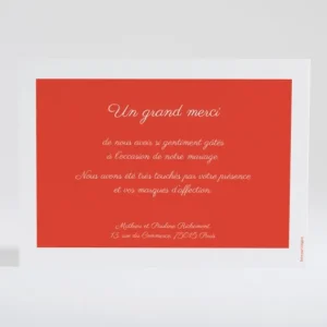 Remerciements mariage Liberty groseille*Faire-part Elégant Outlet