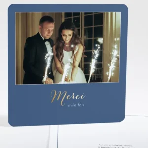 Remerciements mariage Mille mercis*Faire-part Elégant Sale
