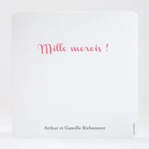 Remerciements mariage Millefeuille*Faire-part Elégant Sale