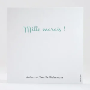 Remerciements mariage Millefeuille*Faire-part Elégant Sale