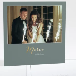 Remerciements mariage Mille mercis*Faire-part Elégant Sale