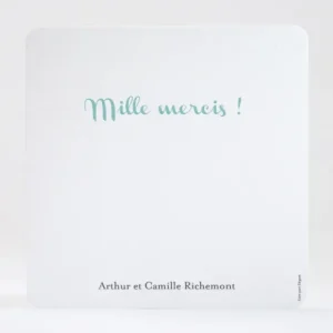Remerciements mariage Millefeuille*Faire-part Elégant Sale