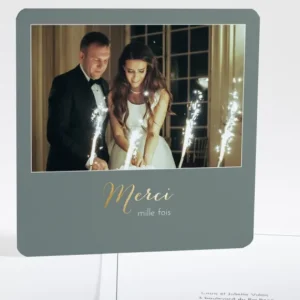Remerciements mariage Mille mercis*Faire-part Elégant Sale