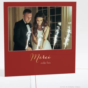 Remerciements mariage Mille mercis*Faire-part Elégant Sale